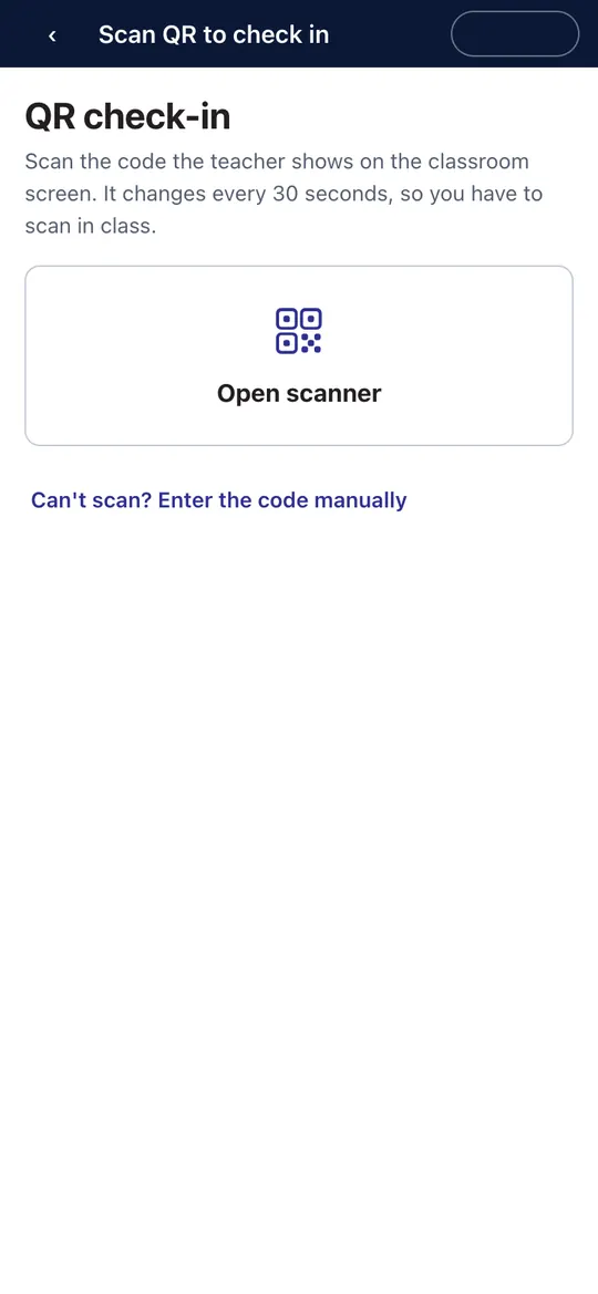 QR check-in