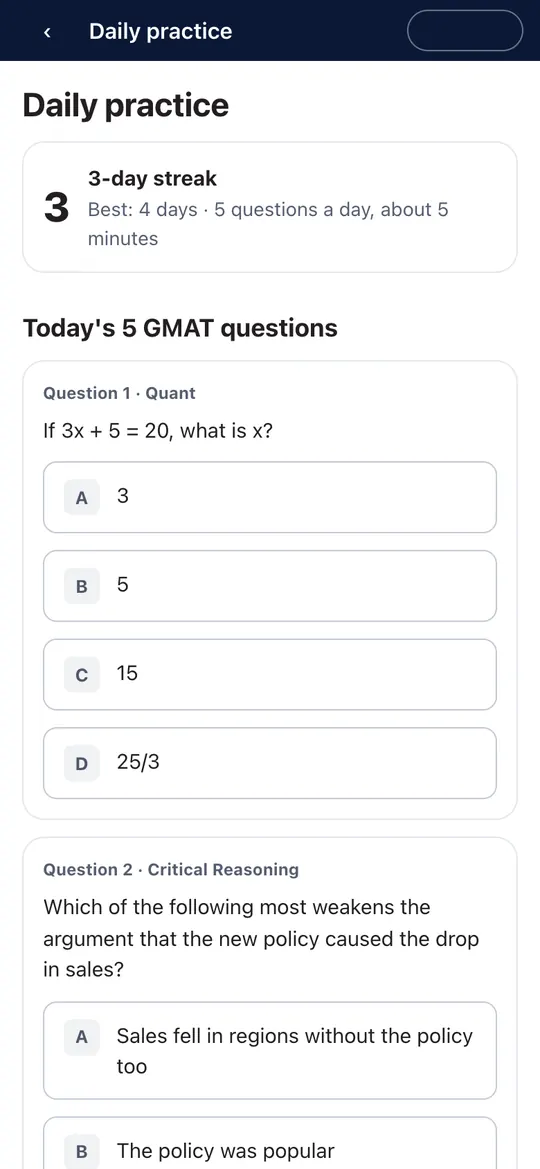 5 questions a day