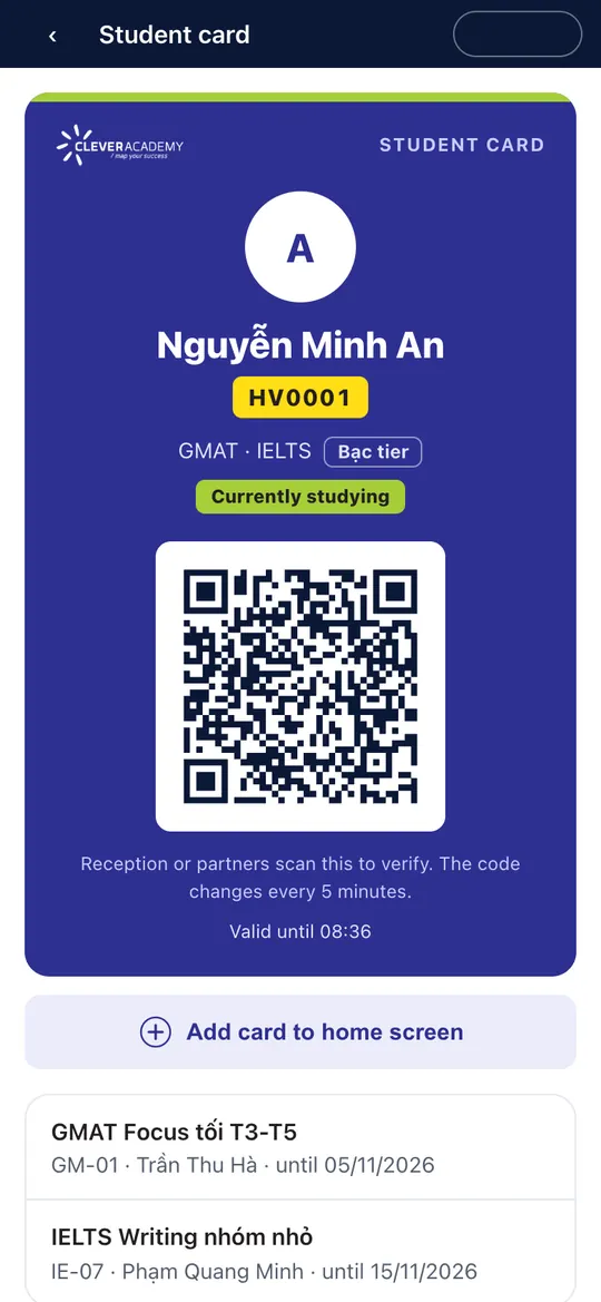 Digital student card