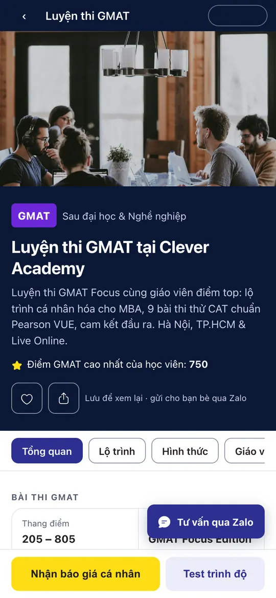 Chi tiết khoá học