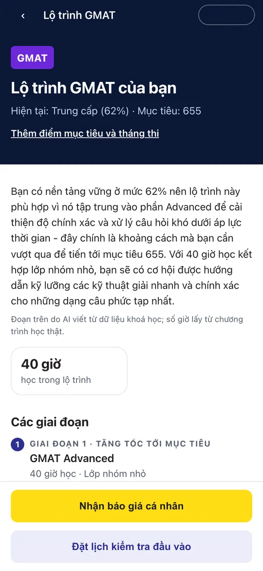Lộ trình của bạn