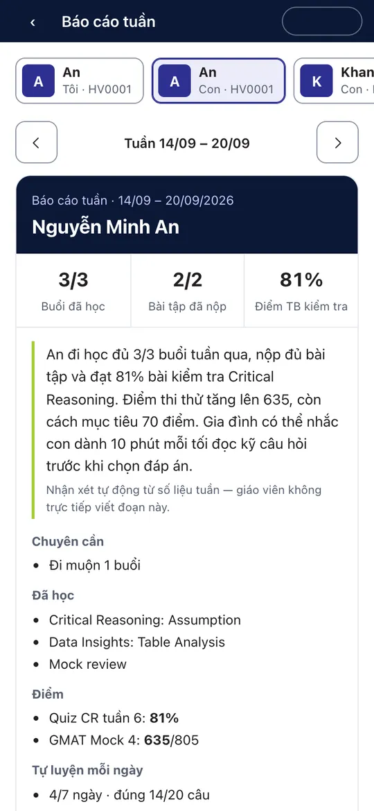 Báo cáo tuần