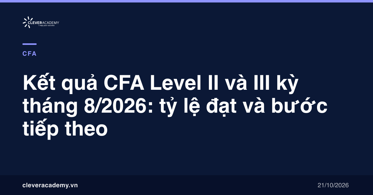 Kết quả CFA Level II và III kỳ tháng 8/2026: Level II đạt 45%, bước tiếp theo